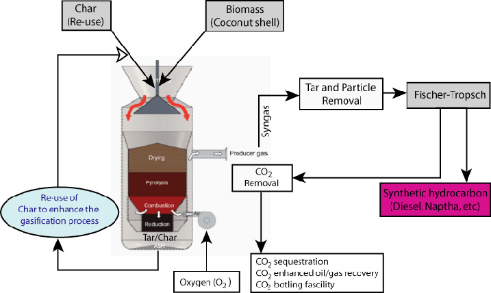 Steam Turbine for Electricity Generation with Char from Gasification of Biomass